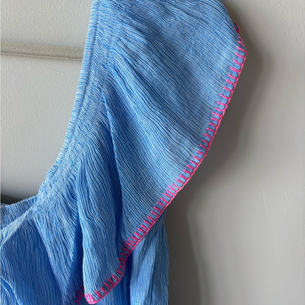 Lilly Pulitzer blue and pink one shoulder dress - Picture 3 of 5